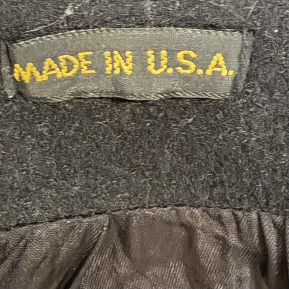 Vintage M.G. Kinsler The Great American Coat Wool Blend Black Long Coat USA Made - Picture 6 of 10